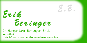 erik beringer business card